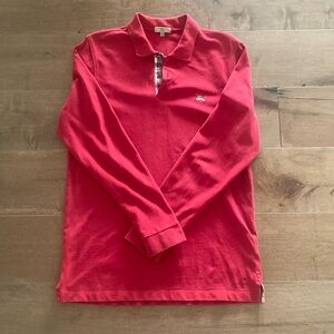 Burberry classic fit long sleeve polo, size large. Good used condition